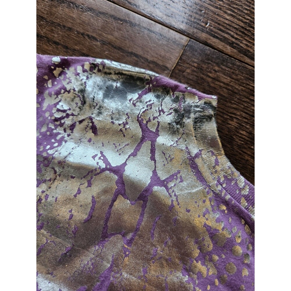 Vtg Y2K Ed Hardy Long T-Shirt Dress Womens S Purple Eagle Skull Snake READ - Picture 12 of 13